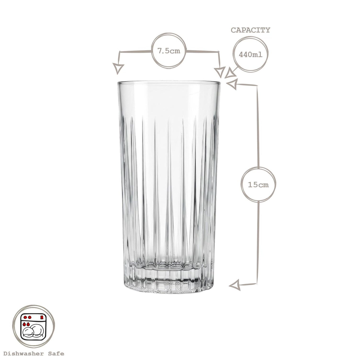 440ml Timeless Crystal Highball Glasses - Pack of Six