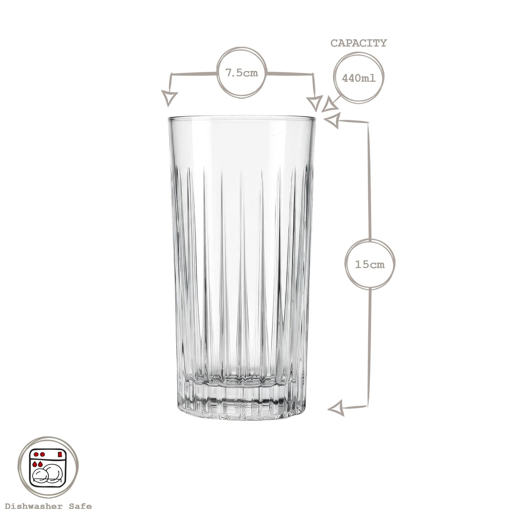440ml Timeless Crystal Highball Glasses - Pack of Six