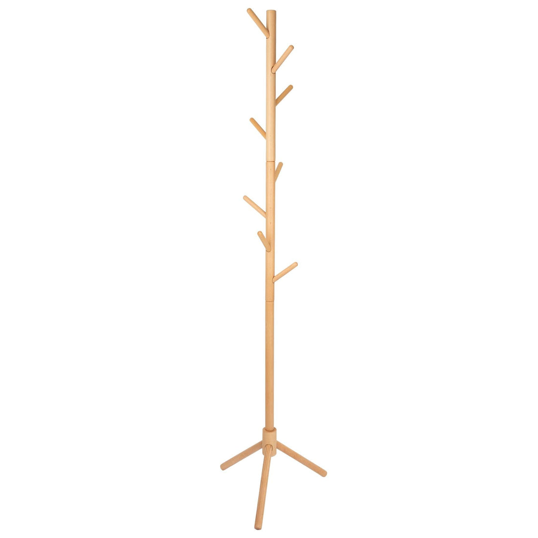 Beige Free-Standing Wooden Coat Rack