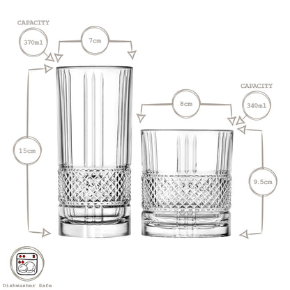 12 Piece Crystal Glassware Set