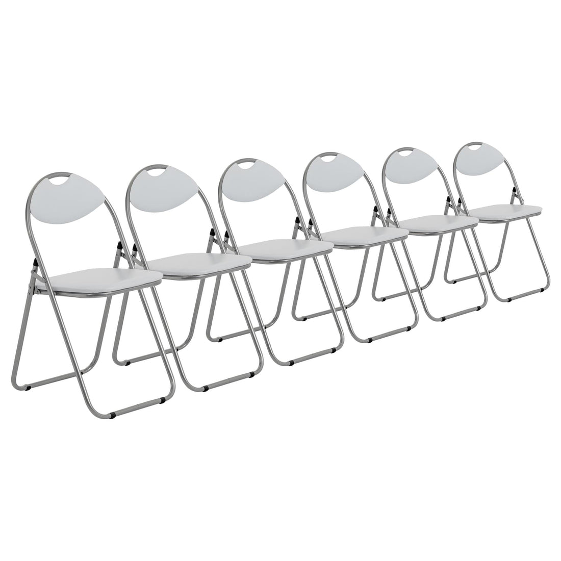 White Curved Padded Folding Chair - Pack of Six