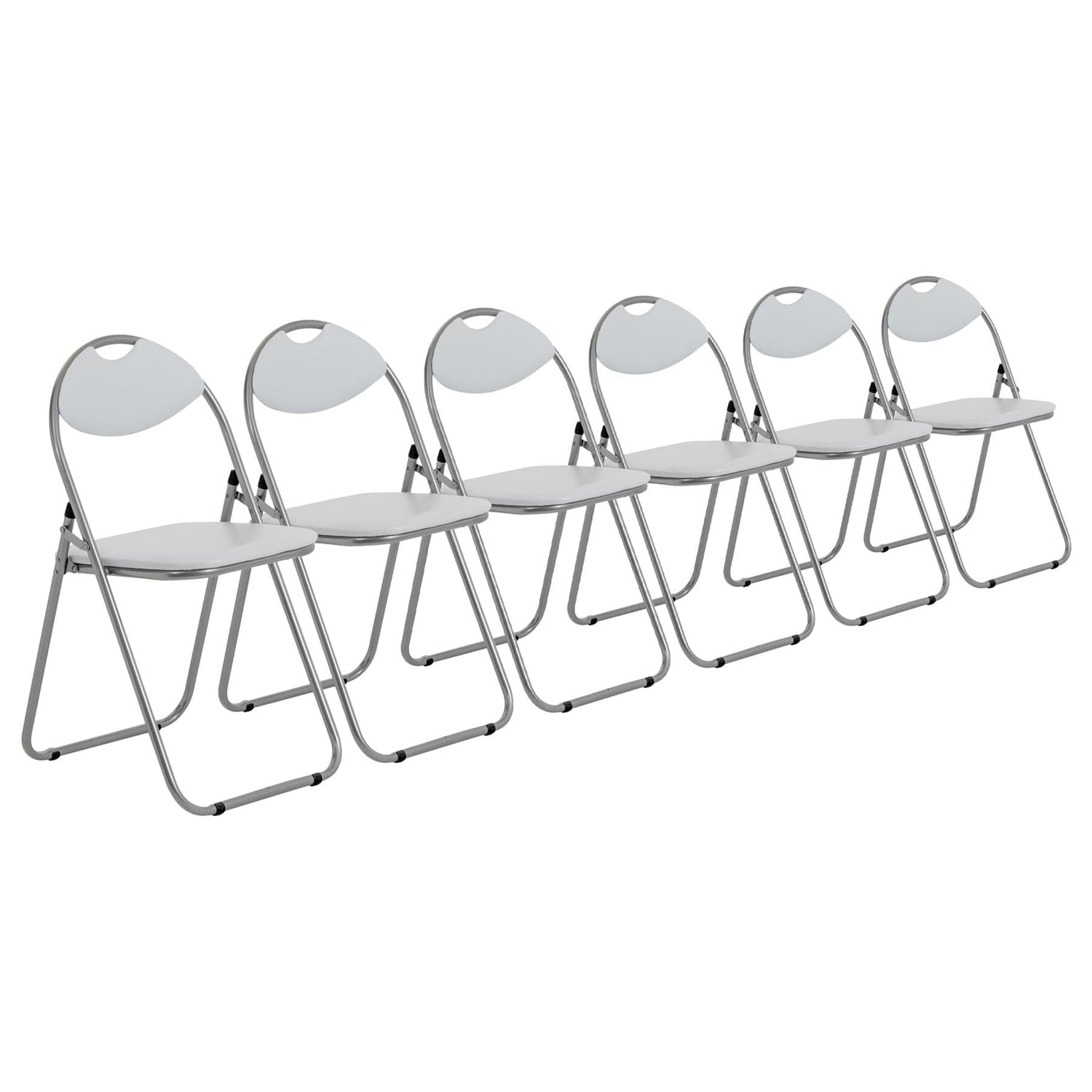 White Curved Padded Folding Chair - Pack of Six