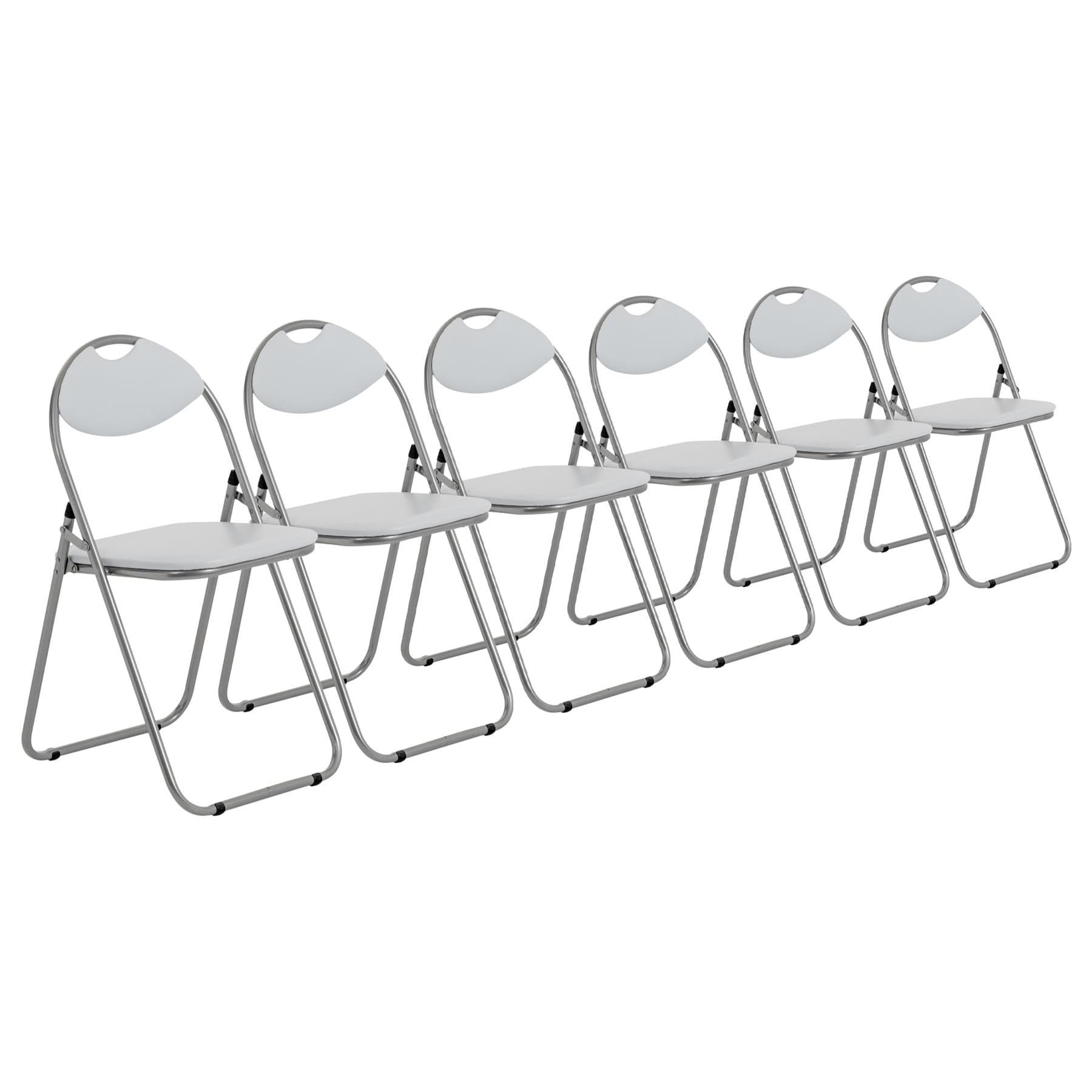 White Curved Padded Folding Chair - Pack of Six