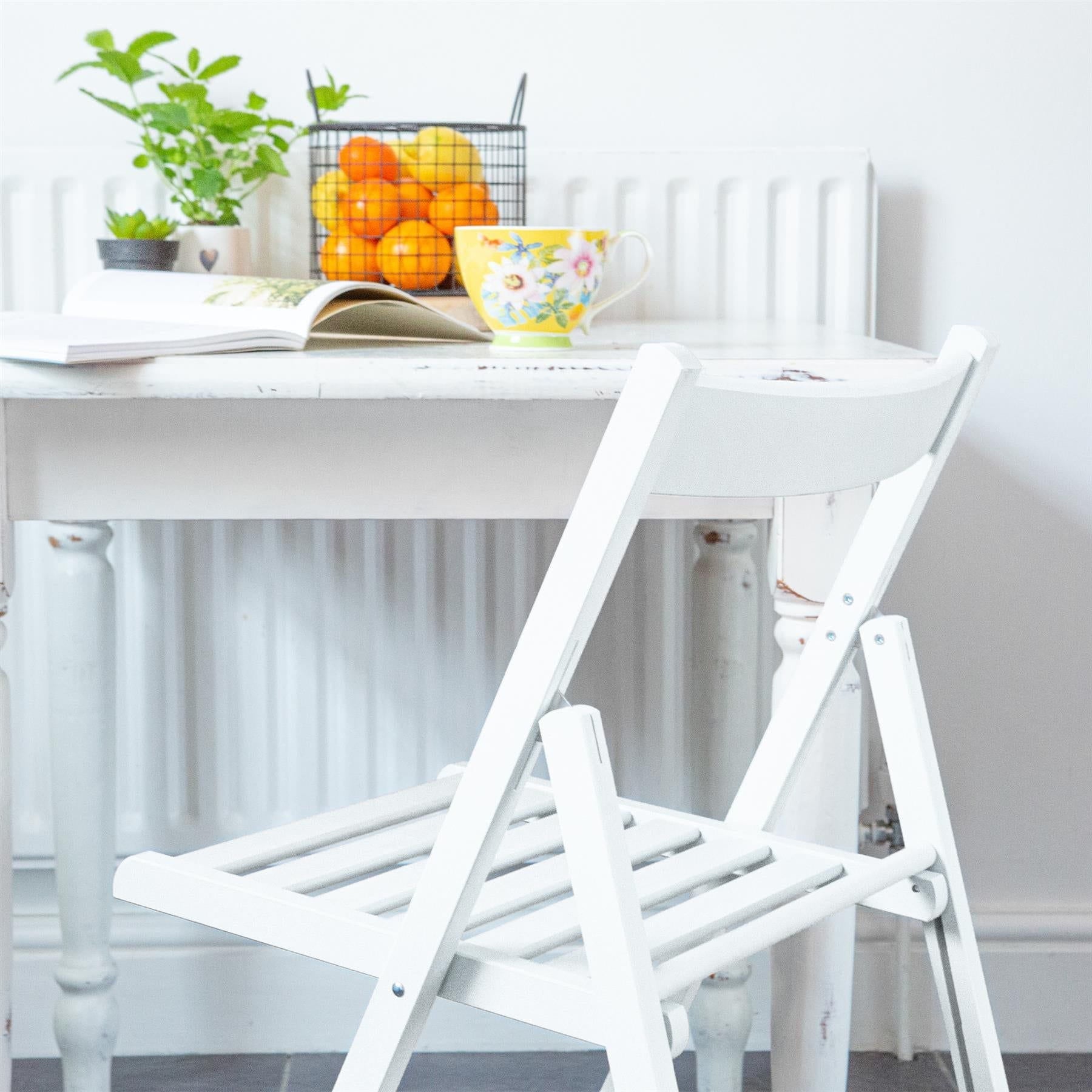 White Beech Wood Folding Chair
