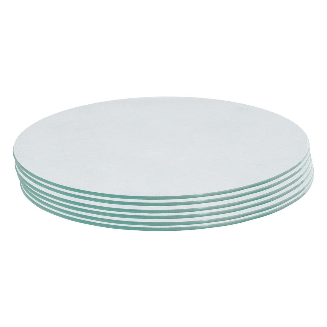White 30cm Round Glass Placemats - Pack of 6