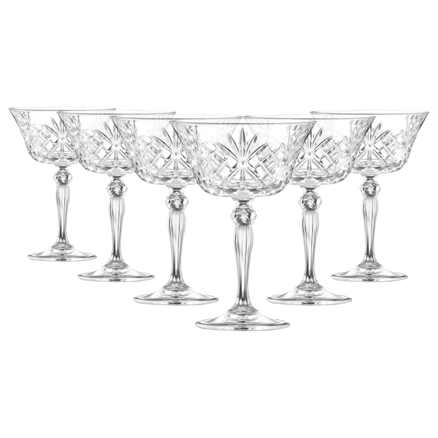 260ml Melodia Glass Champagne Saucers - Pack of 12 - By RCR Crystal