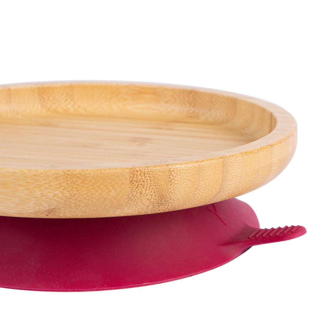 Round Undivided Bamboo Suction Dinner Set - Red