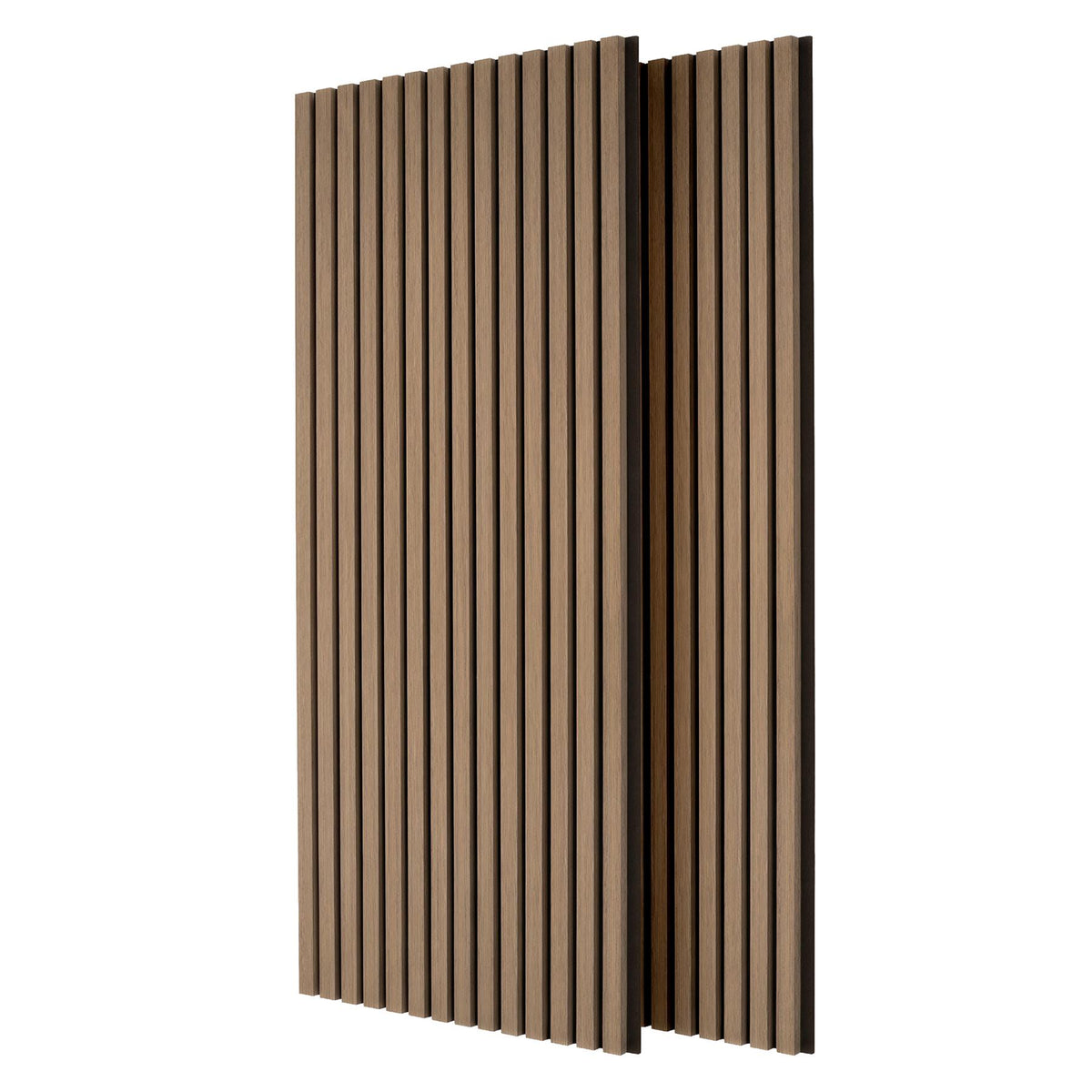 Wooden Acoustic Wall Panels - 120 x 60cm - Walnut/Black - Pack of 2