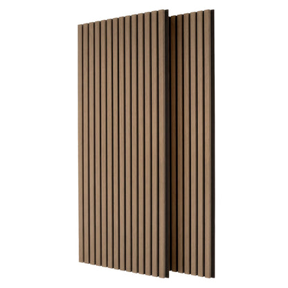 Wooden Acoustic Wall Panels - 120 x 60cm - Walnut/Black - Pack of 2