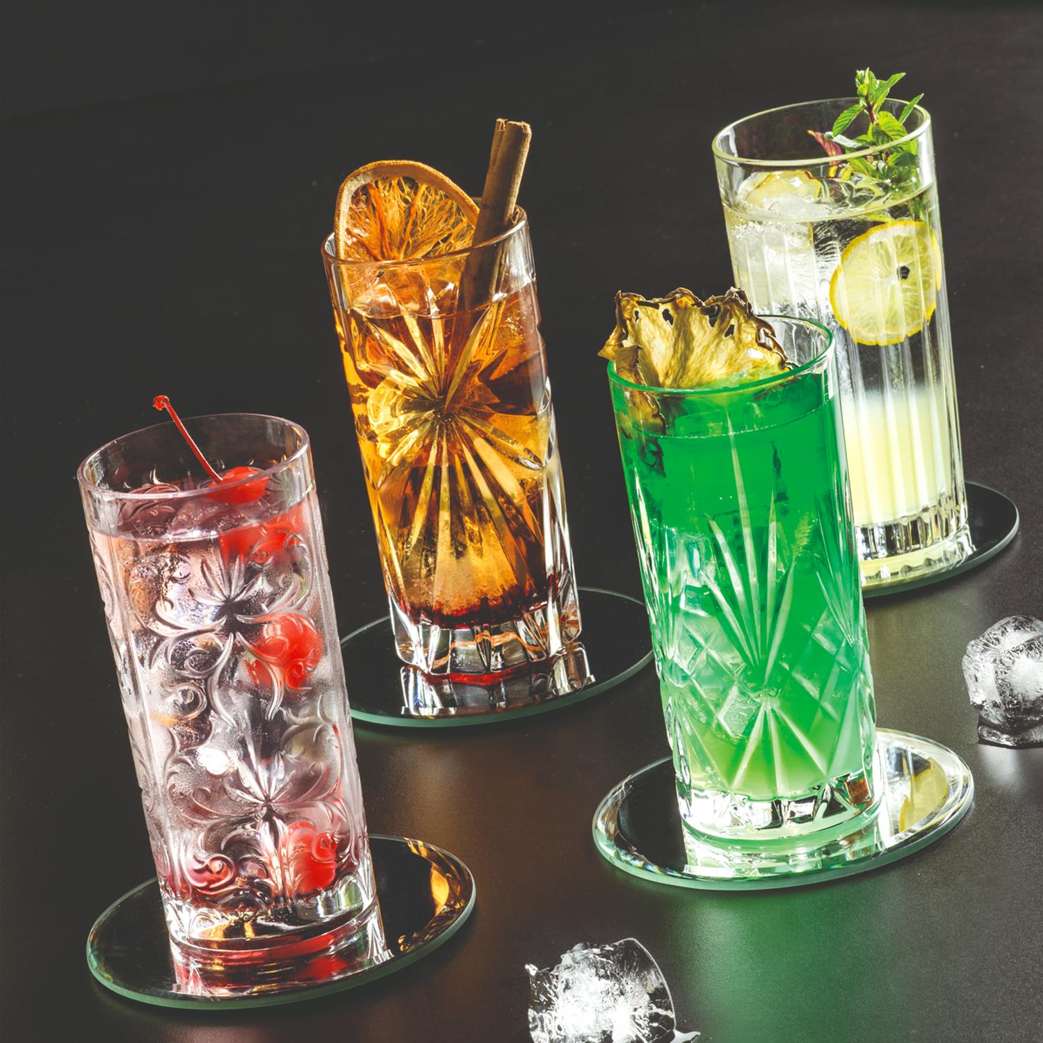 4 Piece Crystal 370ml Mixology Highball Glass Set