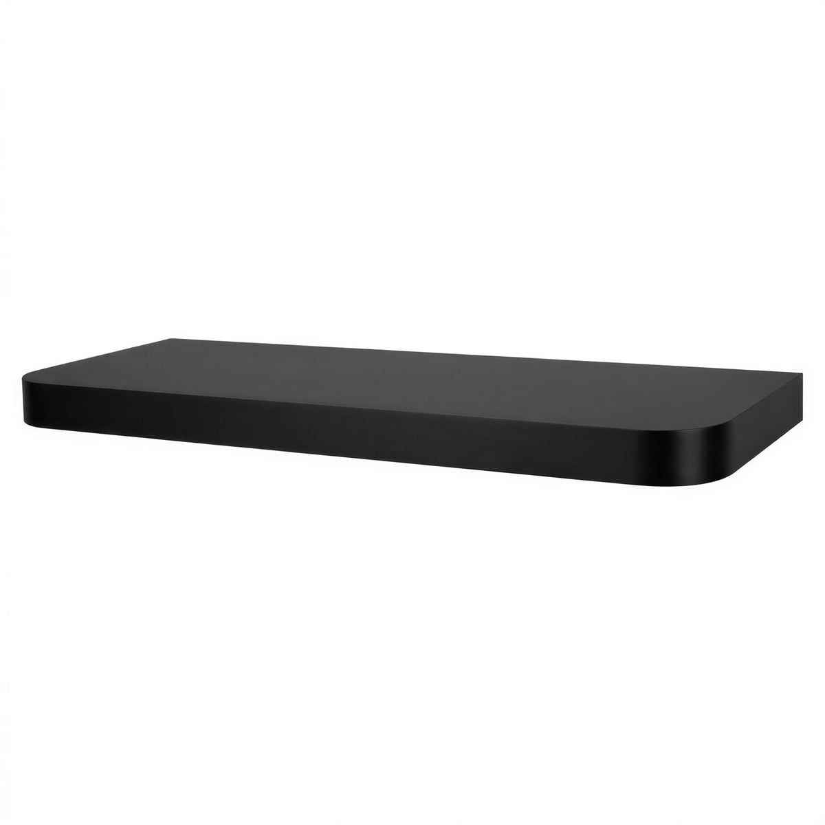 Rounded Wooden Floating Shelf - 60cm - Black