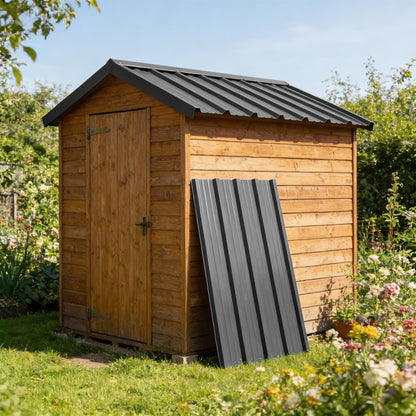 Metal Roofing Ridge Caps - 30 x 60cm - Anthracite - Pack of 5