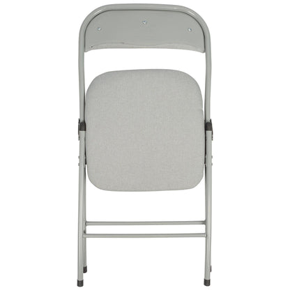 Grey Fabric Padded Folding Chair - Pack of Six