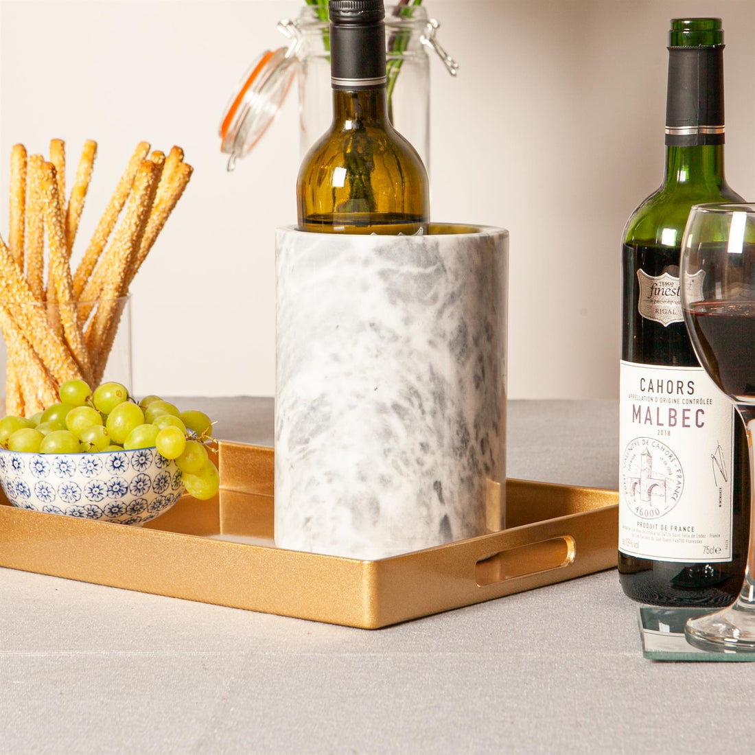 34.5cm x 25cm Gold Rectangle Lacquer Tray