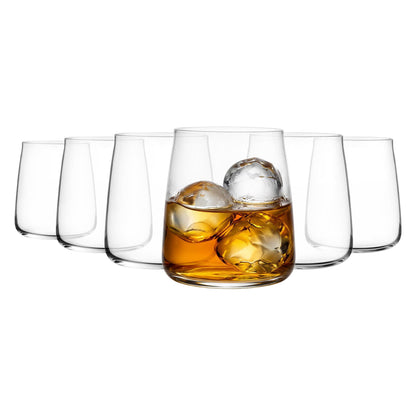 420ml Essential Crystal Double Whisky Glasses - Pack of 6