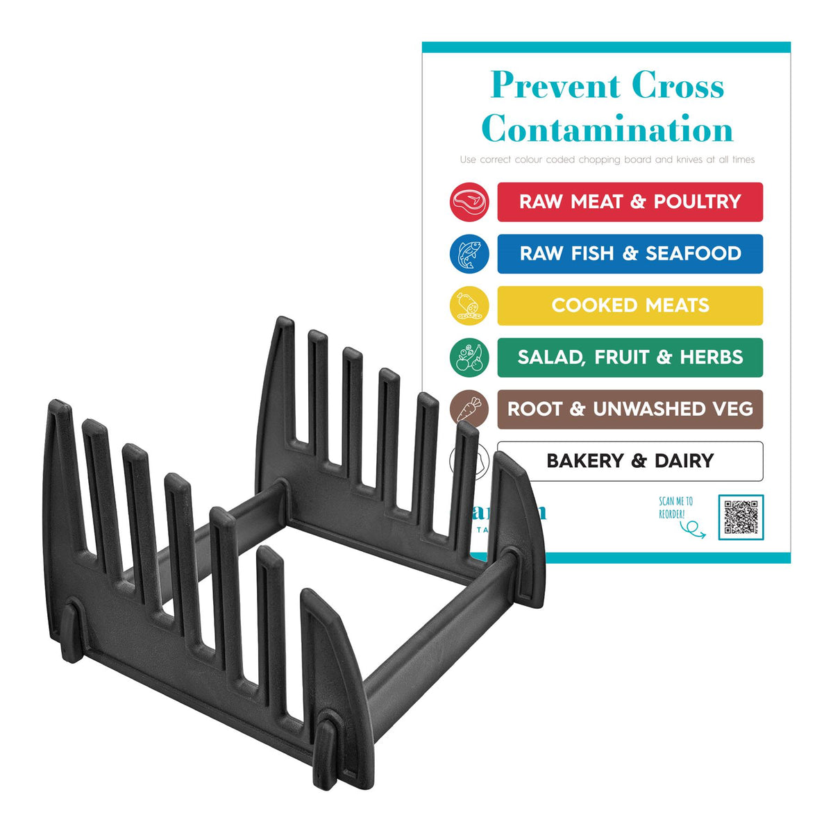 6 Slot Chopping Board Stand - Black