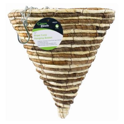 Rope Cone Hanging Basket - 30cm - By Green Blade