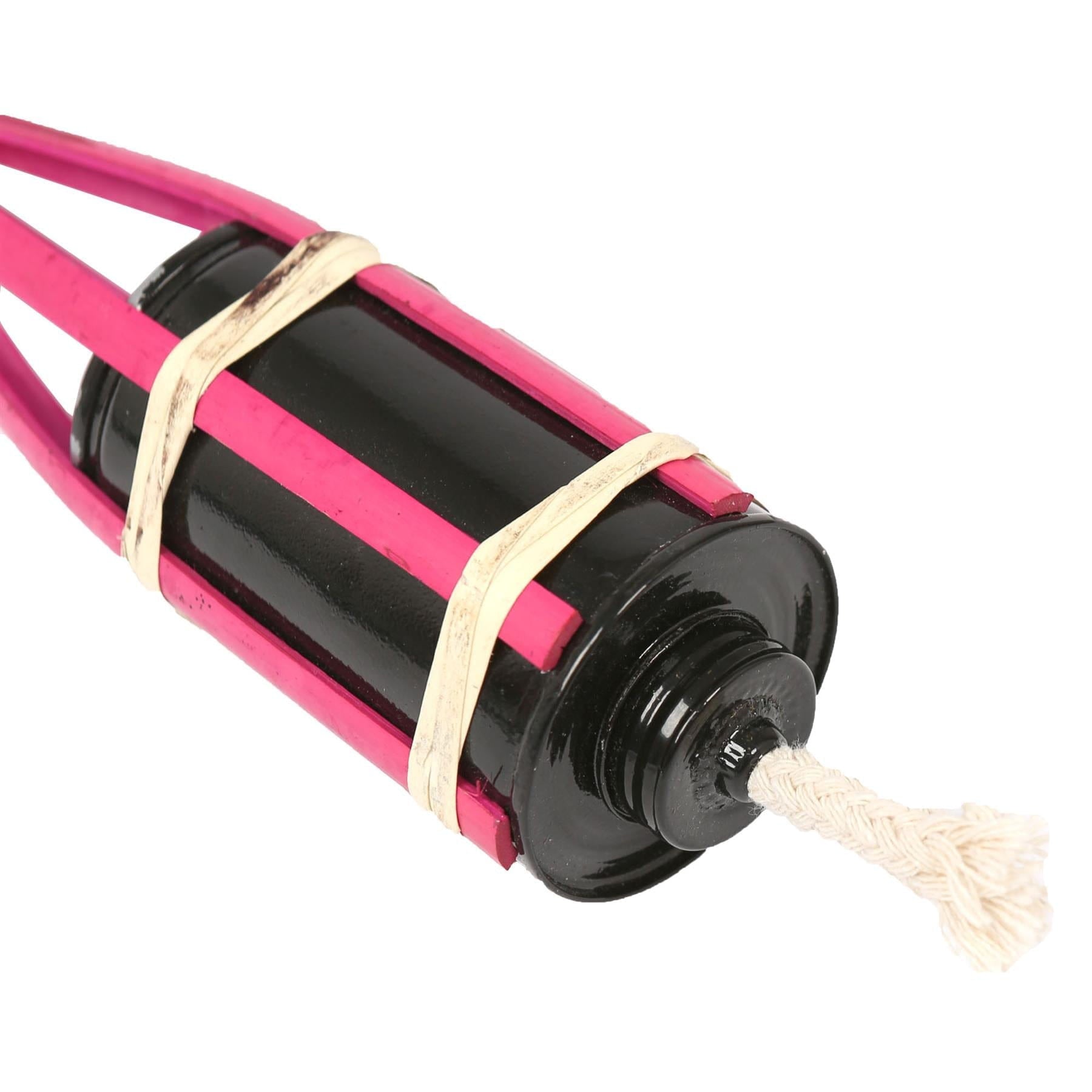 Pink Bamboo 60cm Garden Fire Torches - Pack of Six