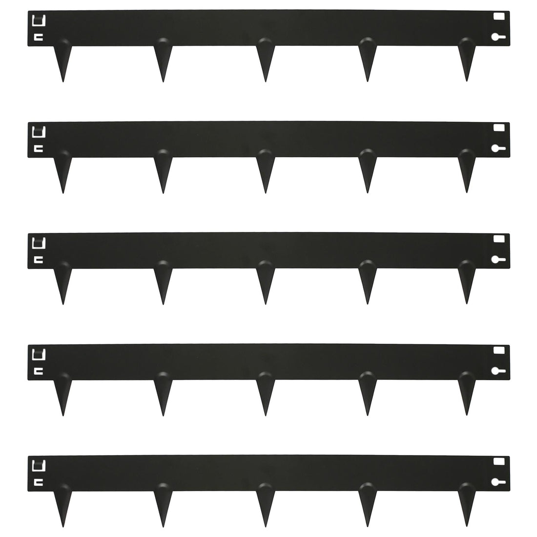5pc Black Steel Lawn Edging Set - 5m x 8cm