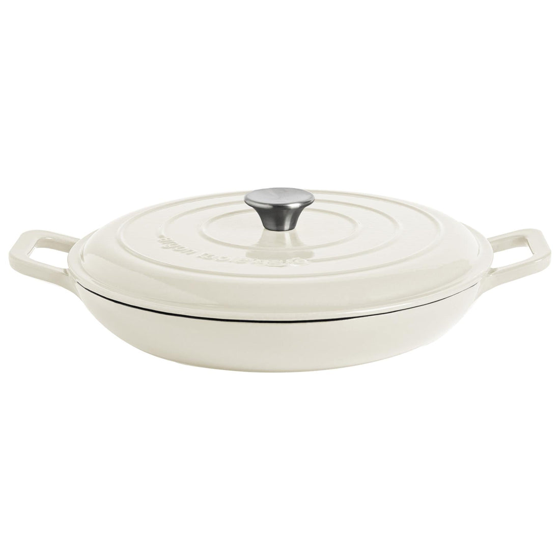 2.3L Pebble Gloss Cast Iron Shallow Casserole Dish