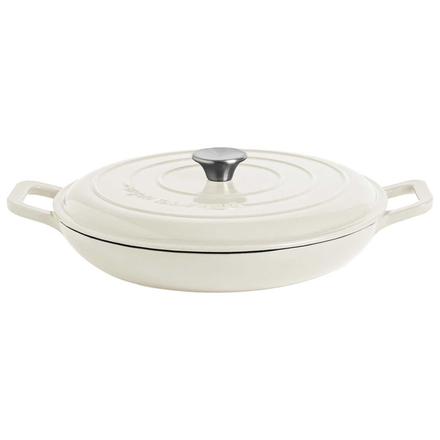 2.3L Pebble Gloss Cast Iron Shallow Casserole Dish