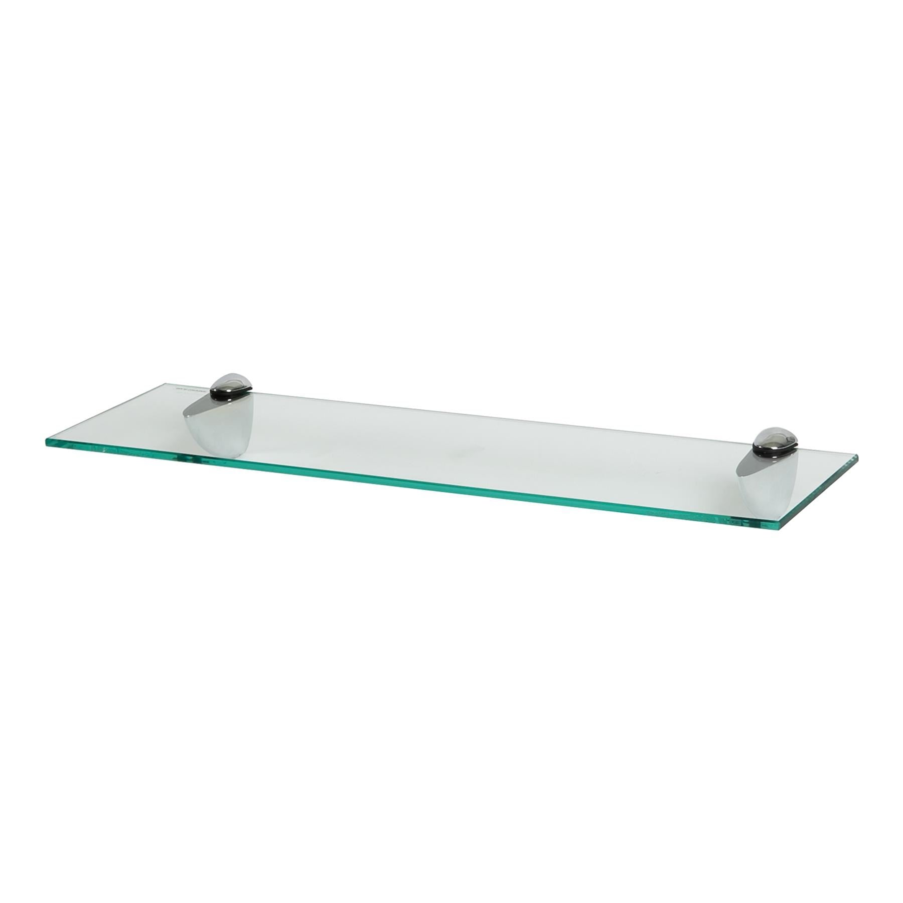 60cm Floating Glass Shelf with Chrome Fixings