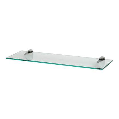 60cm Floating Glass Shelf with Chrome Fixings