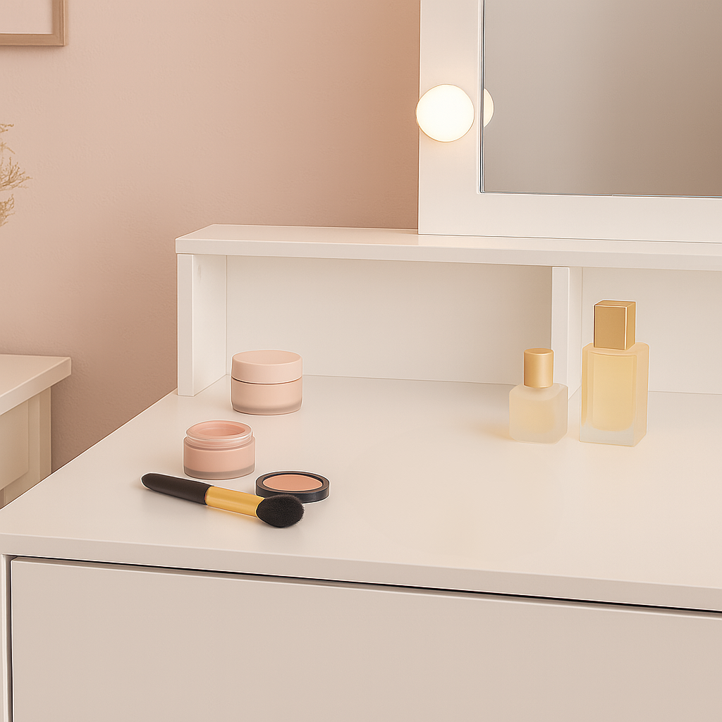 Wooden Dressing Table with LED Lights | Rinkit.com Wooden Dressing Table with LED Lights | Rinkit.com