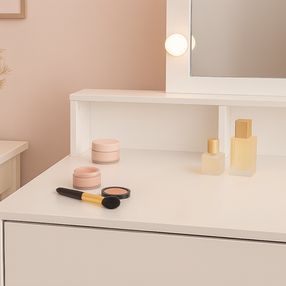 Wooden Dressing Table with LED Lights