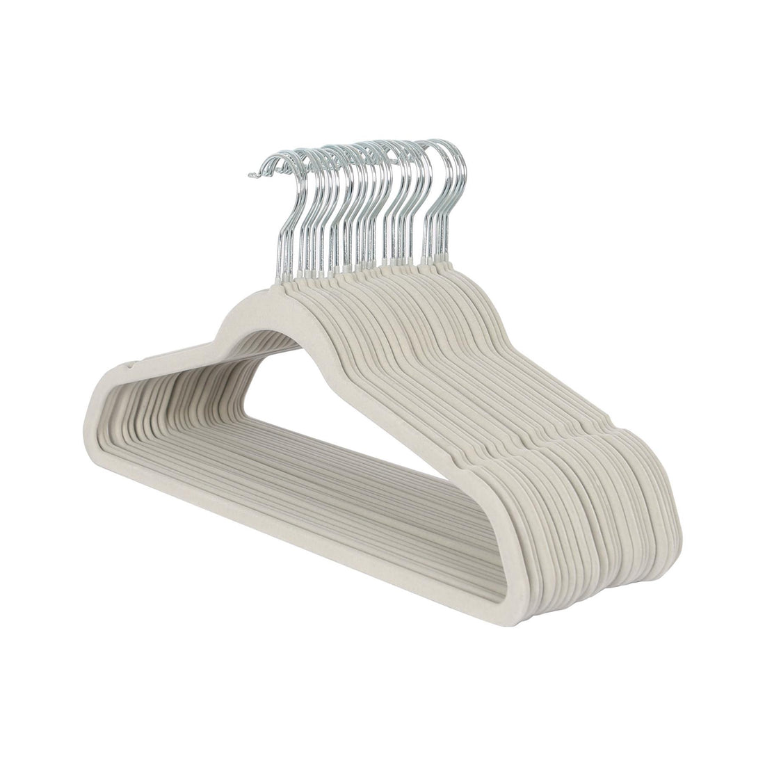Non-Slip Grey Velvet Hangers - 45cm - Pack of 25