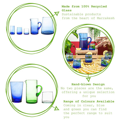 1L Jebel Blue Recycled Glass Jug