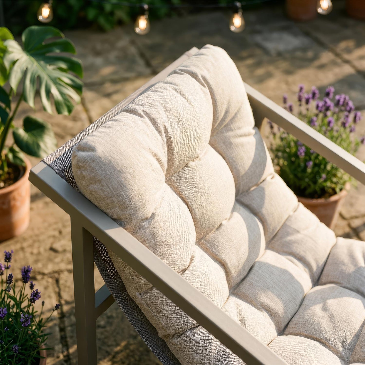 3 Piece Padded Patio Bistro Set - Beige