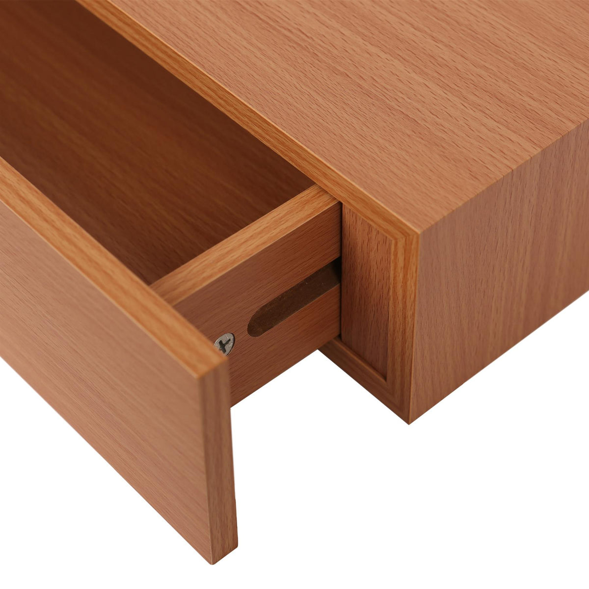 Wooden Floating Shelf with Drawer - 40cm - Walnut