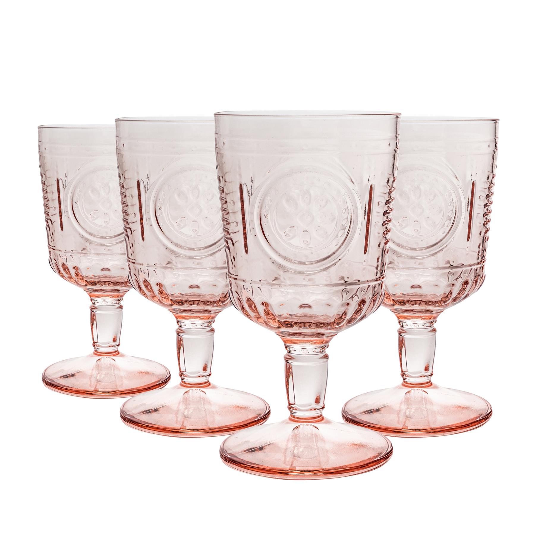 320ml Pink Romantic Wine Glasses - Pack of Four