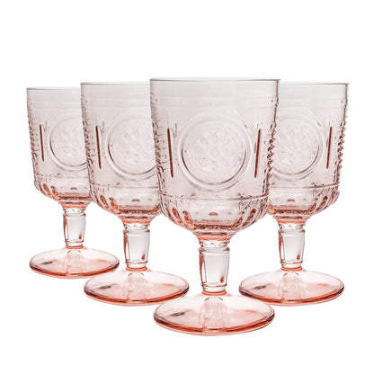 320ml Pink Romantic Wine Glasses - Pack of Four