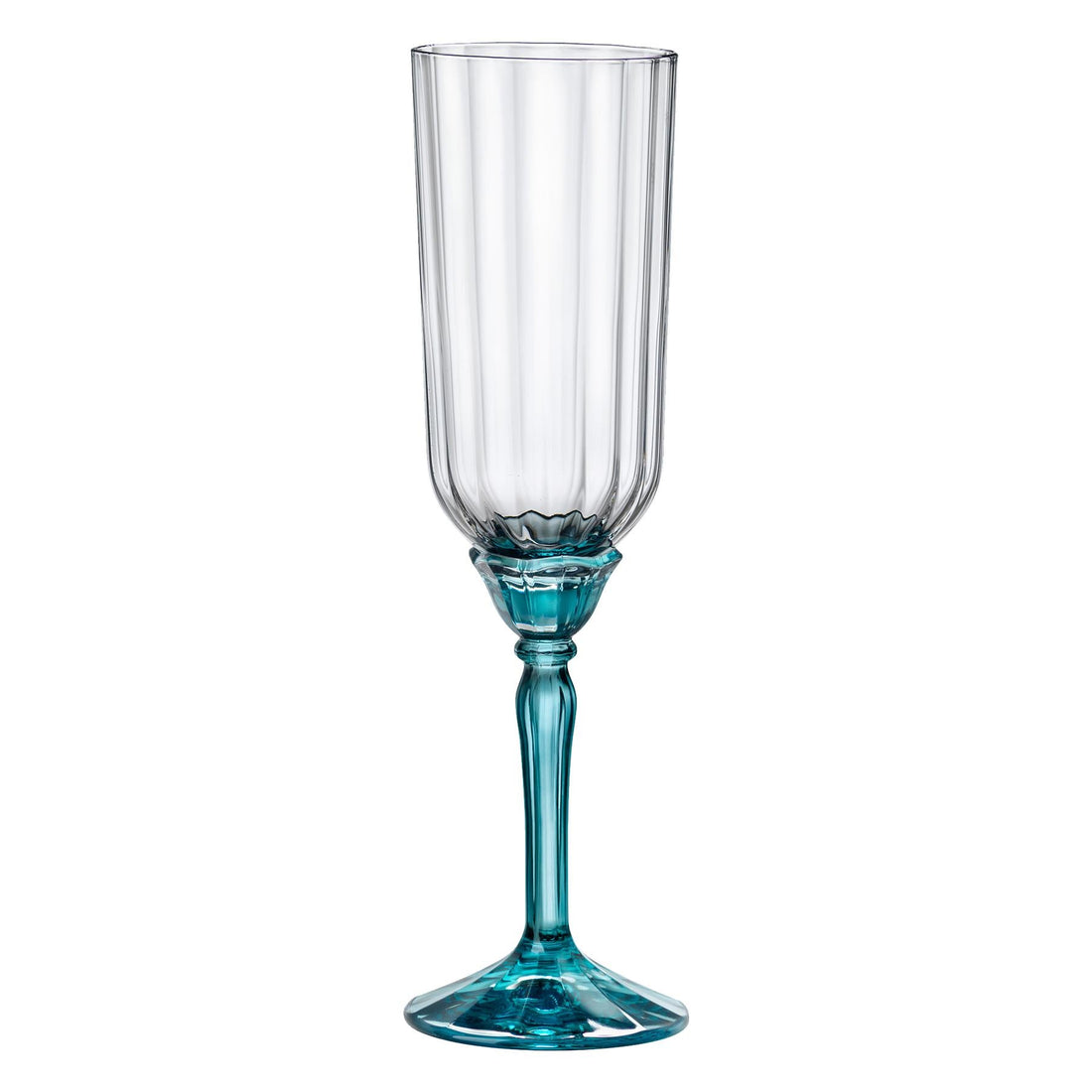 210ml Blue Florian Champagne Flutes - Pack of Six