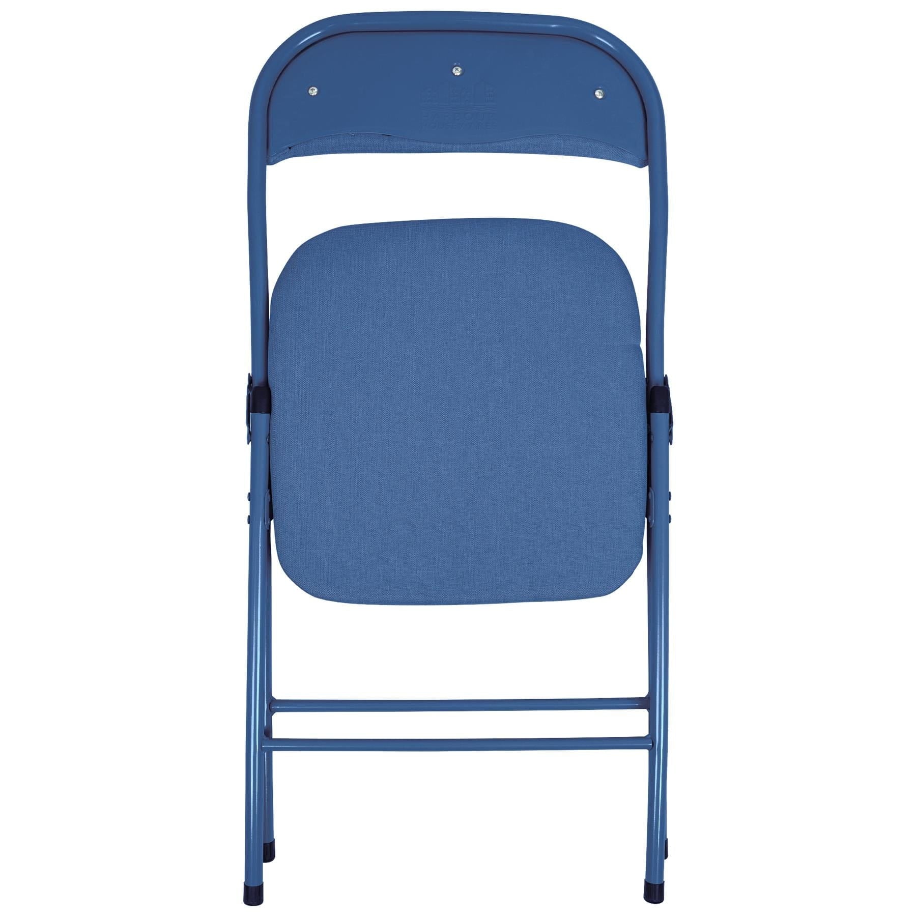 Blue Fabric Padded Folding Chair - Pack of Six