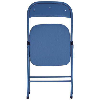 Blue Fabric Padded Folding Chair - Pack of Six