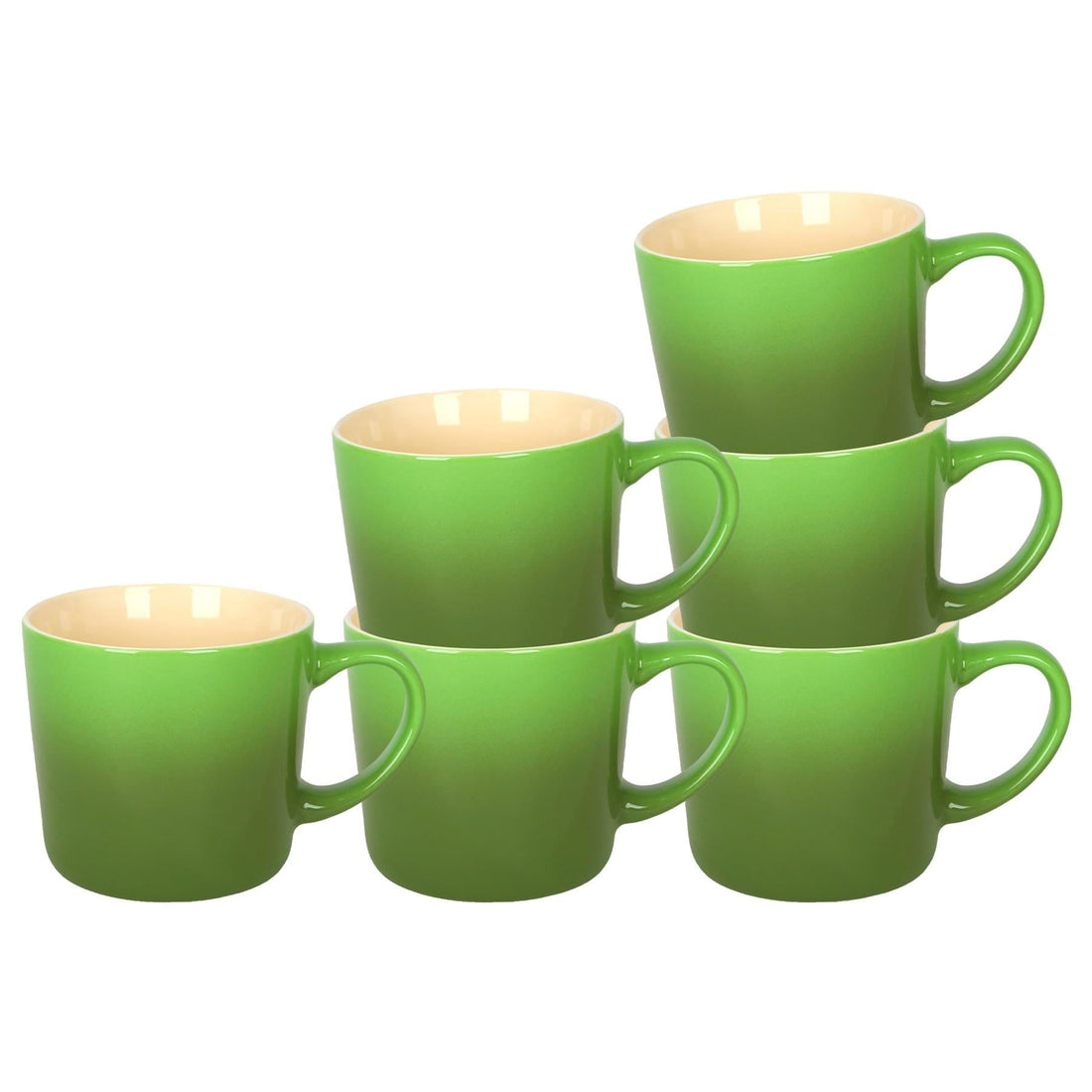 330ml Green New Bone China Ombre Mugs - Pack of Six