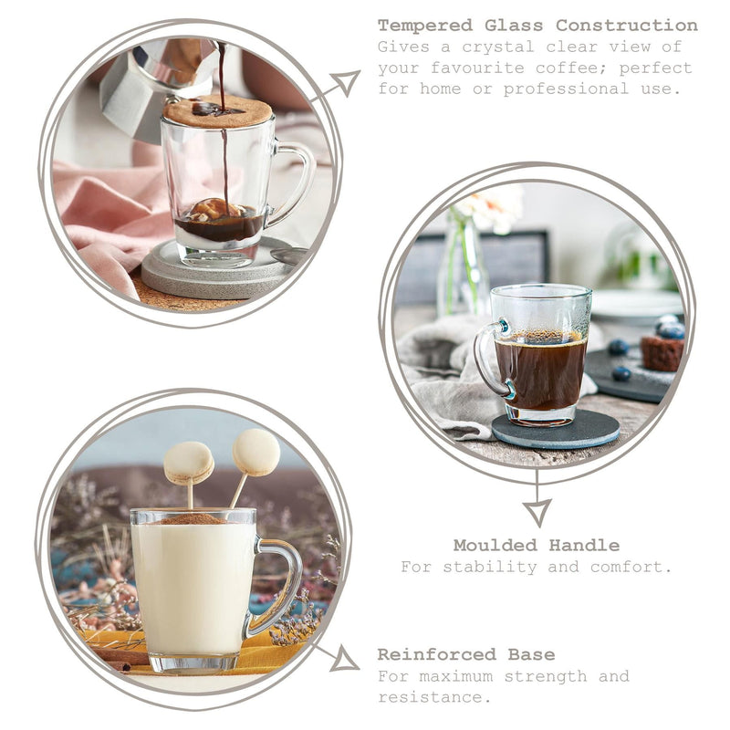 350ml Vega Glass Coffee Cups - Pack of Six - By LAV