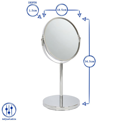 18.5cm x 34.5cm Gold Pedestal Mirror