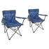 Folding Navy Canvas Camping Chairs - Pack of 2