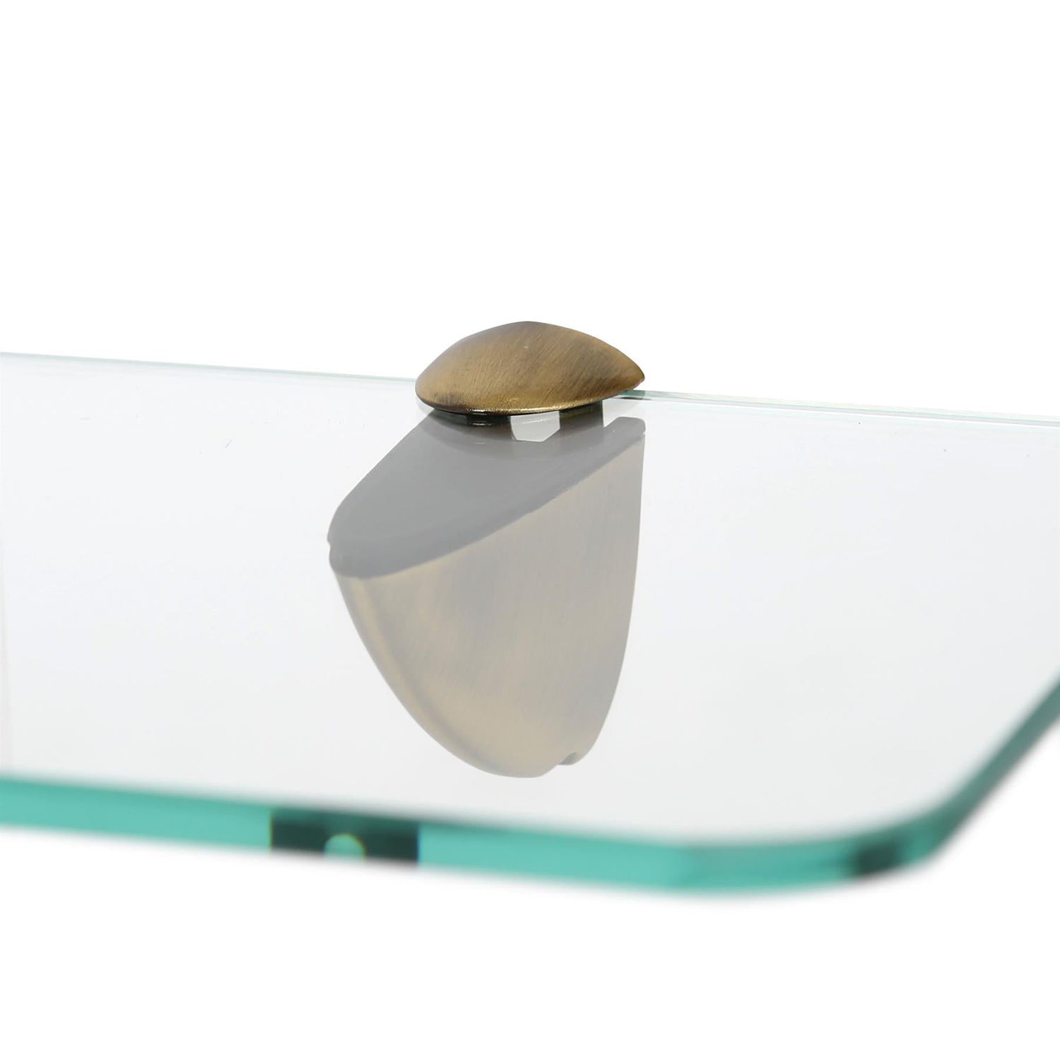 60cm Rounded Floating Glass Shelf with Gold Fixings