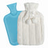 Hot Water Bottle with Plush Cover - 1.8L - Blue/Cream