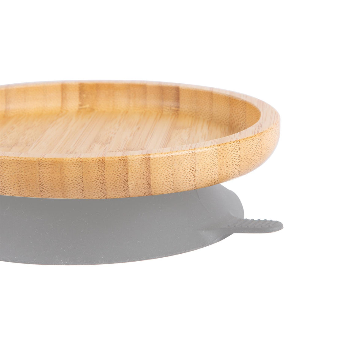 Round Undivided Bamboo Suction Dinner Set - Grey