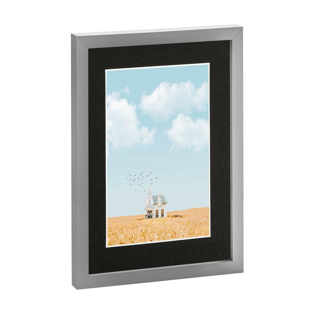 Grey A4 Photo Frame with Black A5 Mount