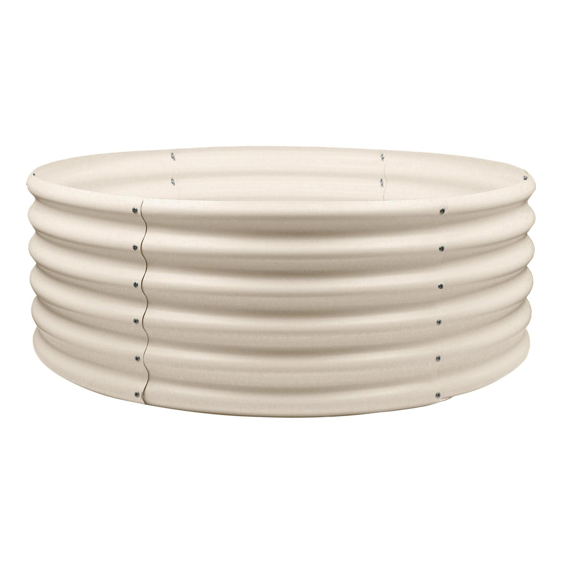 Ivory 120cm x 45cm Round Steel Raised Garden Bed