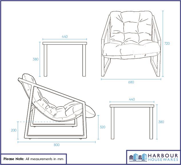 3 Piece Padded Patio Bistro Set - Beige