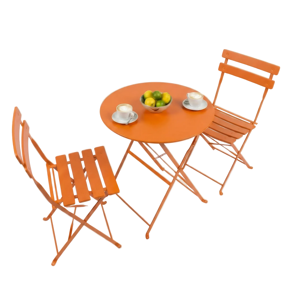 Orange Two-Seater Round Bistro Set