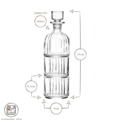 3 Piece 345ml Timeless Crystal Glass Whisky Decanter Set